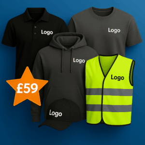 🧵👕👔🧥🧢🦺 Five-Piece Embroidered Workwear Bundle 💼💷