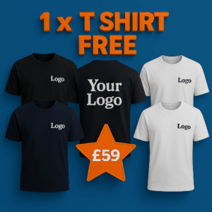 👕👕👕 5 + 1 FREE T-Shirt Bundle | PRINTED with YOUR LOGO 👕✨